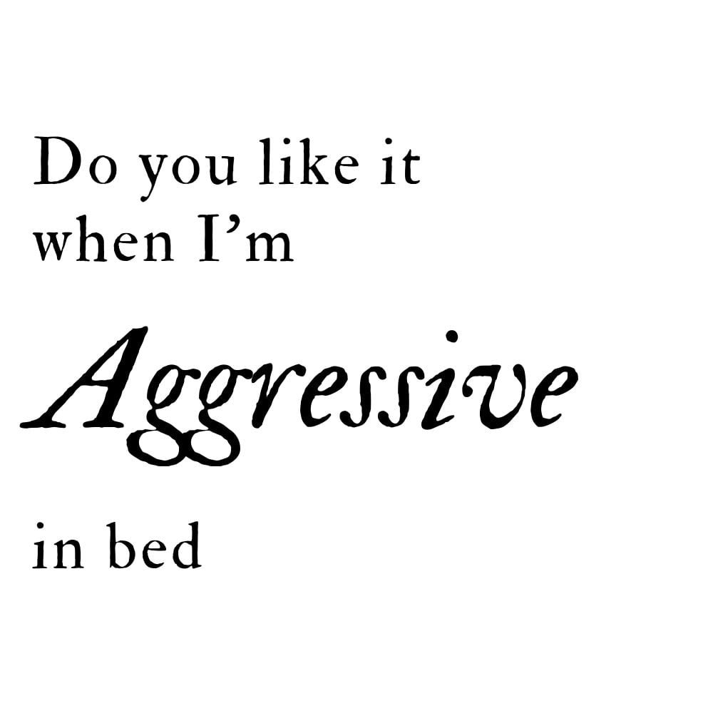do you like it when im aggressive in bed