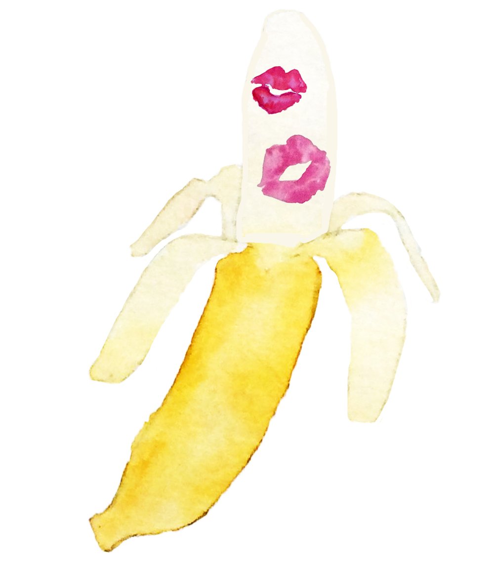 поцелуи-помада-банан-минет