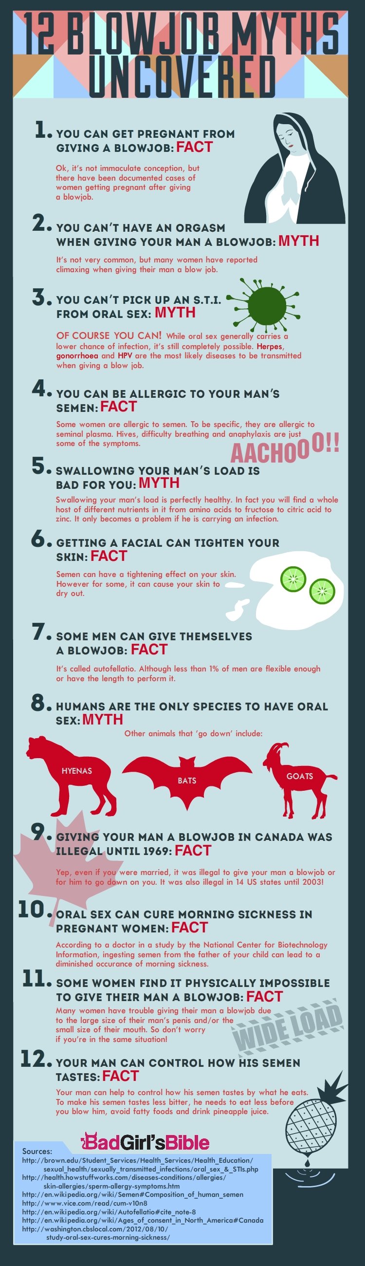 Infographic 12 Blowjob Myths Uncovered! photo image