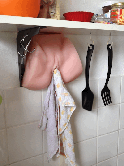 fake-vagina-sex-toy-towel-holder