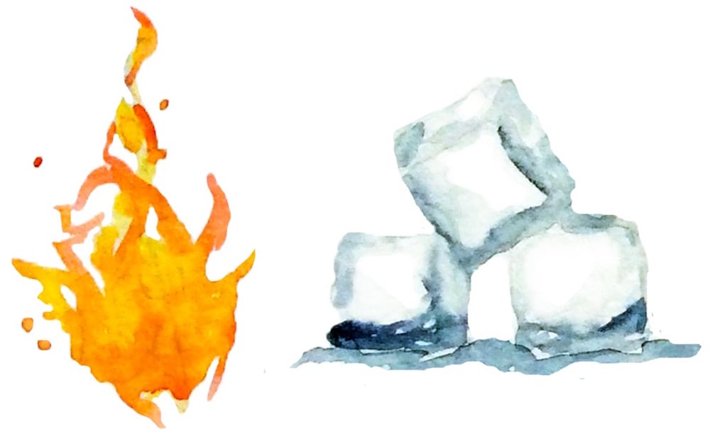 fire-ice-cubes-watercolor-illustration