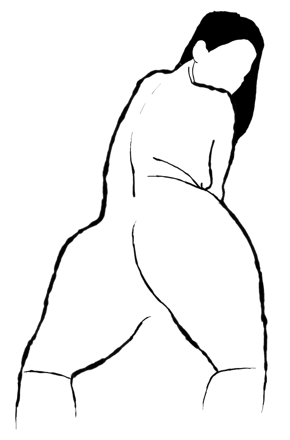 woman on all fours with buttocks facing the viewer