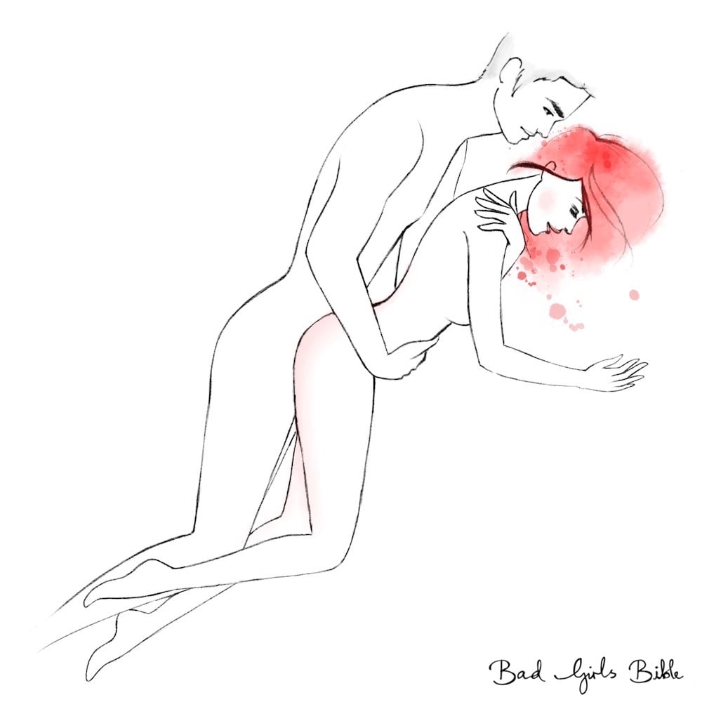 Spooning Sex Position Illustration